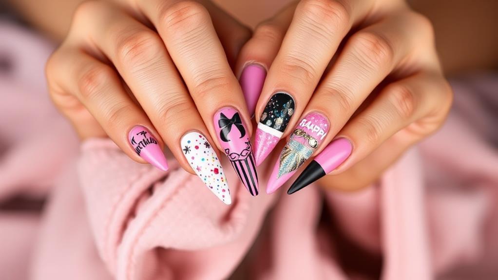 creative birthday nail designs