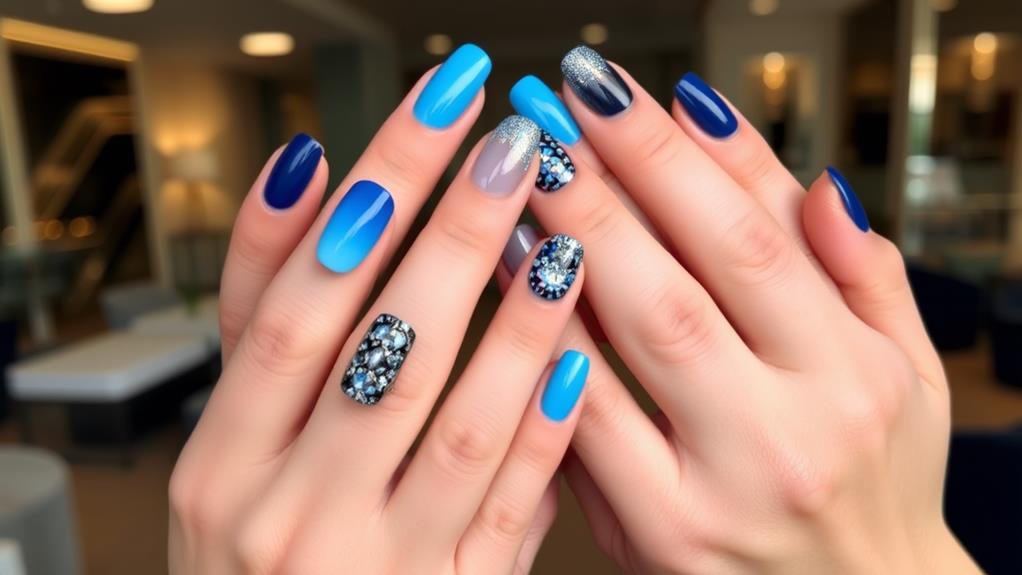 trendy blue nail designs