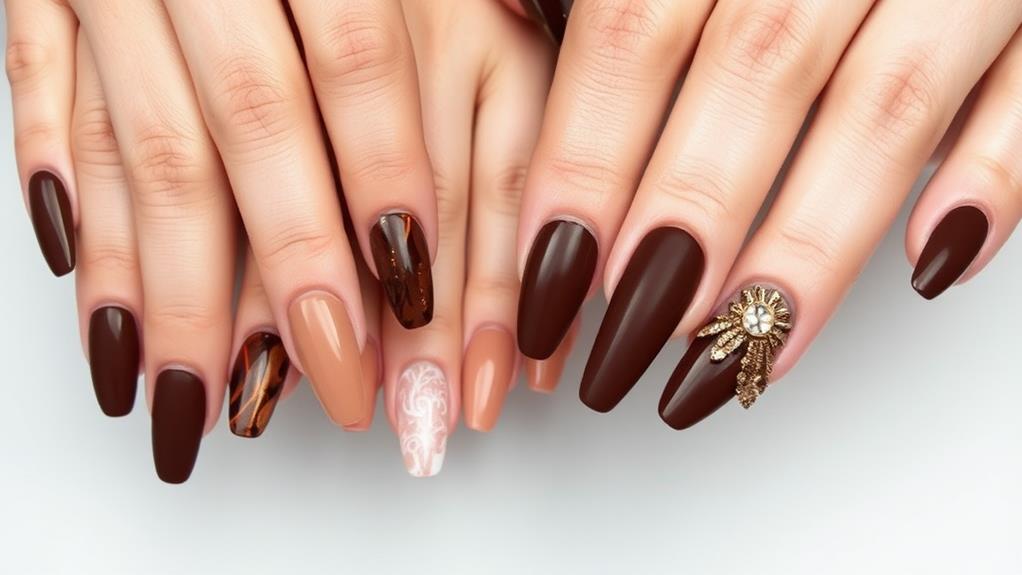 trendy brown nail designs