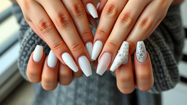 trendy white nail designs